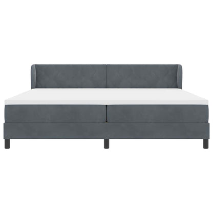 Boxspringbed met matras Donkergrijs 200 x 200 cm Fluweel