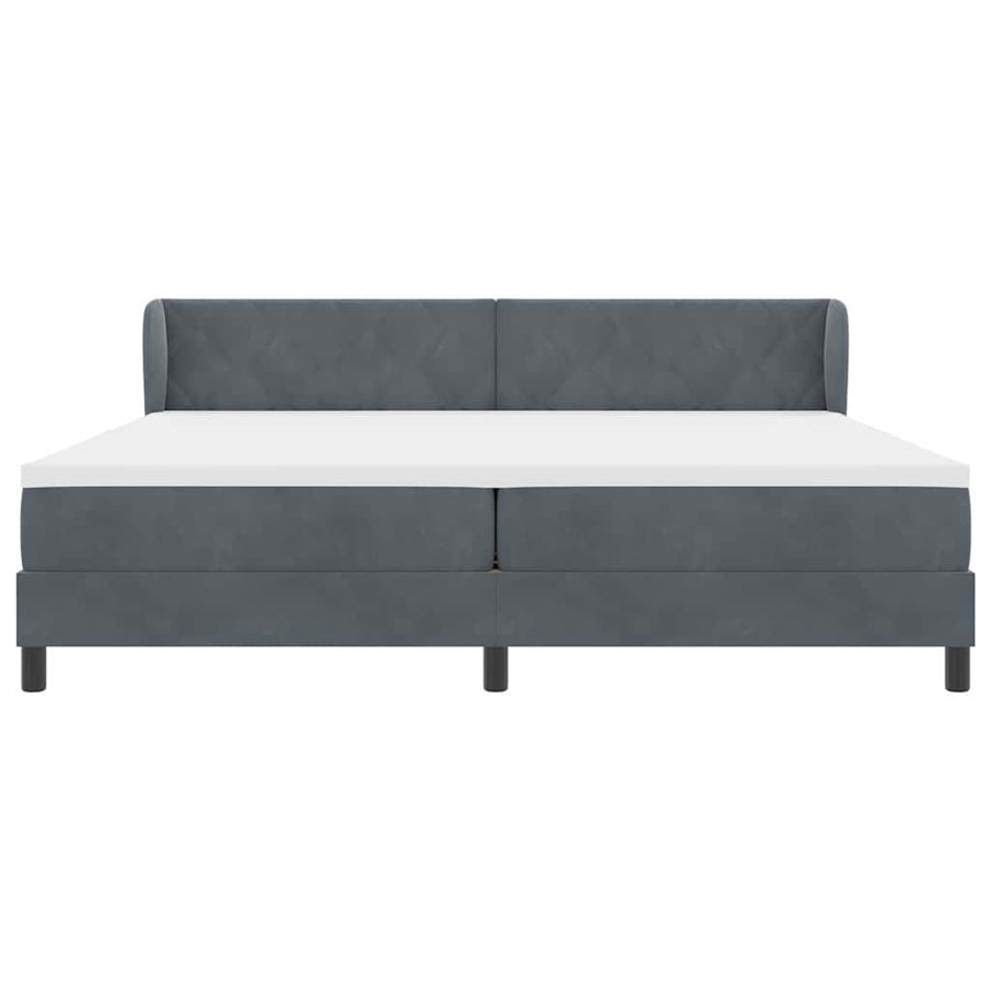 Boxspringbed met matras Donkergrijs 200 x 200 cm Fluweel