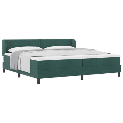 Boxspringbed met hoofdeinde Donkergroen 200 x 200 cm Fluweel