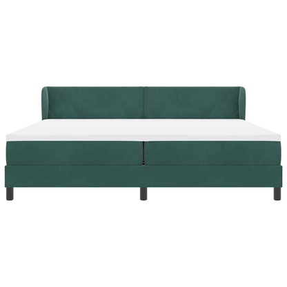 Boxspringbed met hoofdeinde Donkergroen 200 x 200 cm Fluweel