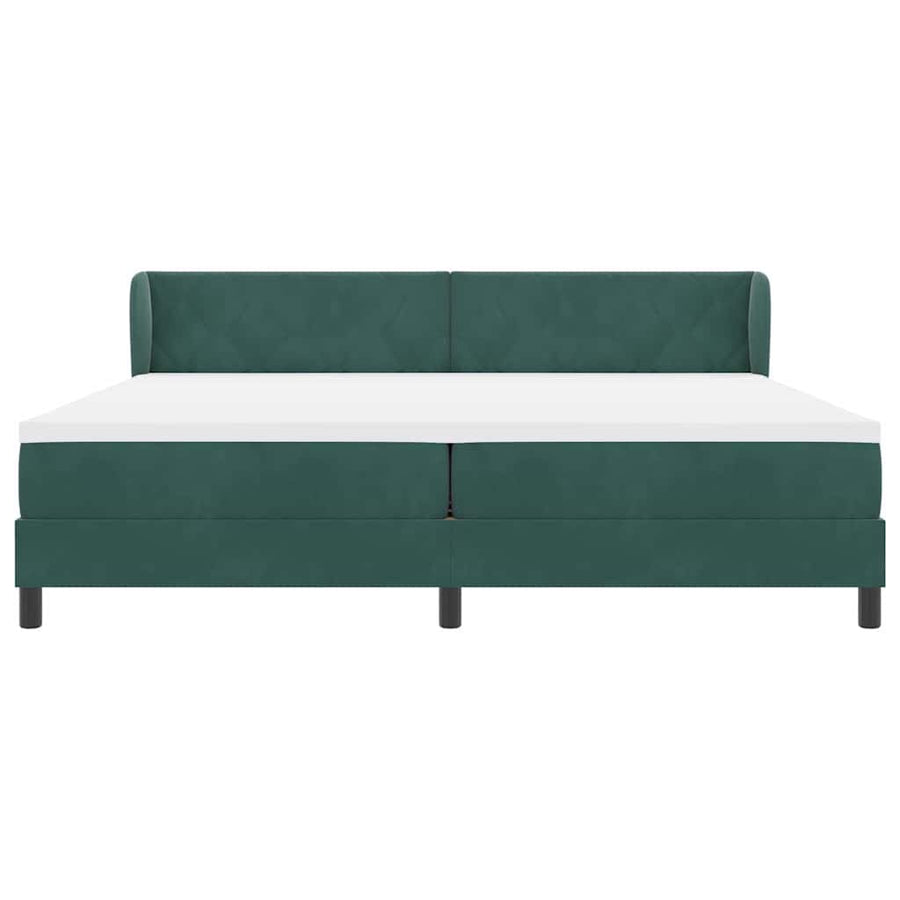 Boxspringbed met hoofdeinde Donkergroen 200 x 200 cm Fluweel