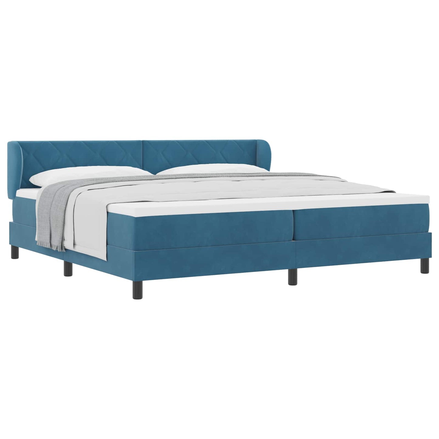 Boxspringbed met matras Donkerblauw 200 x 200 cm Fluweel
