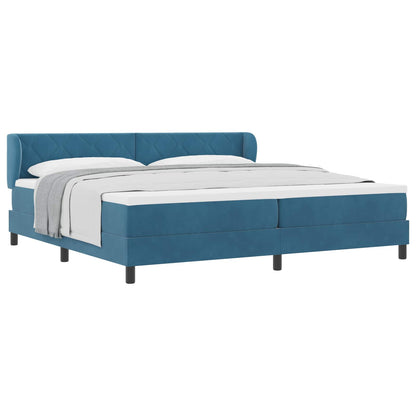 Boxspringbed met matras Donkerblauw 200 x 200 cm Fluweel