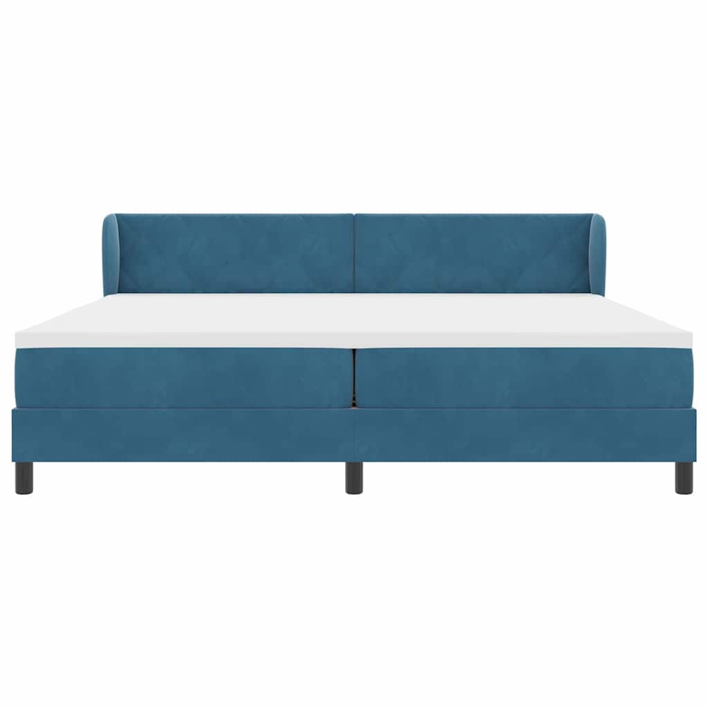 Boxspringbed met matras Donkerblauw 200 x 200 cm Fluweel