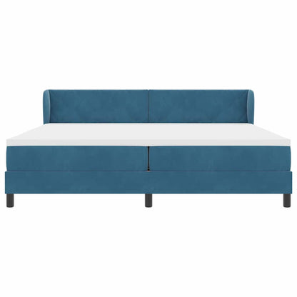 Boxspringbed met matras Donkerblauw 200 x 200 cm Fluweel