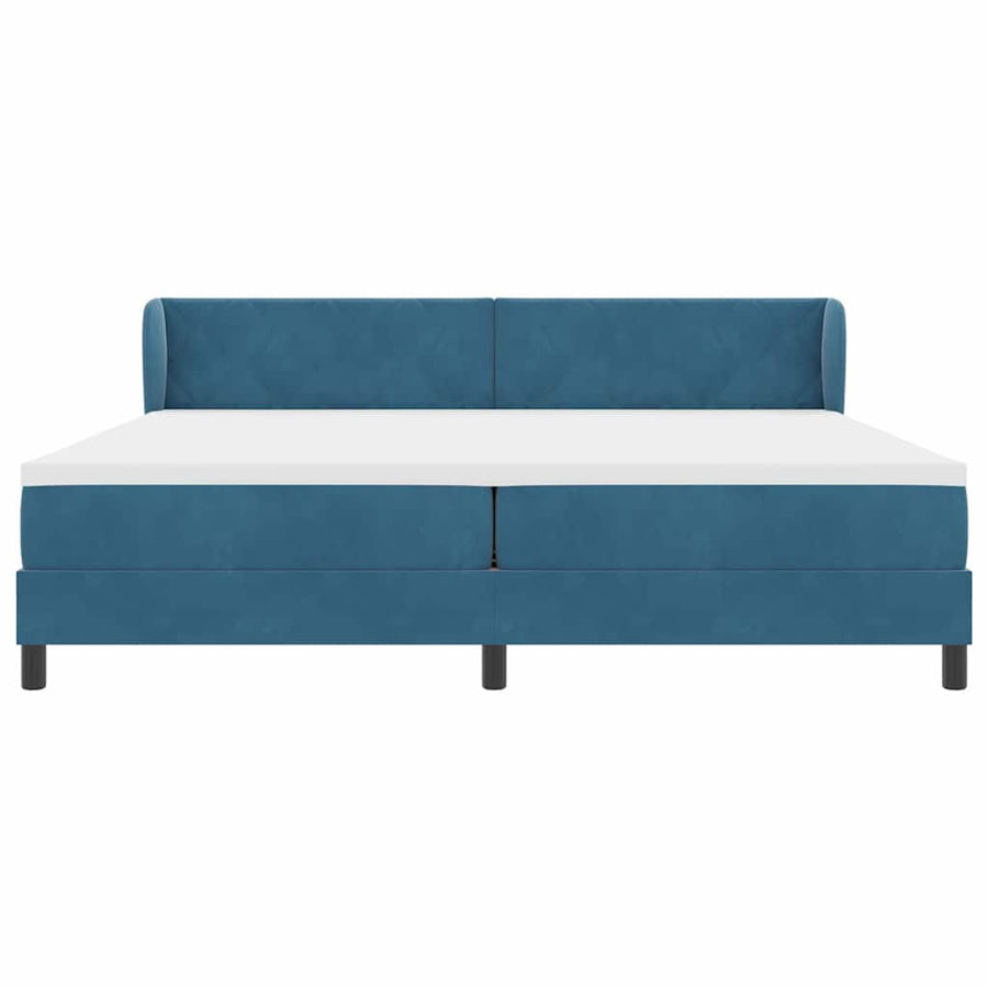 Boxspringbed met matras Donkerblauw 200 x 200 cm Fluweel