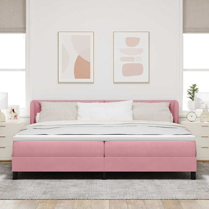 Boxspringbed met hoofdeinde Roze 200 x 200 cm Fluweel