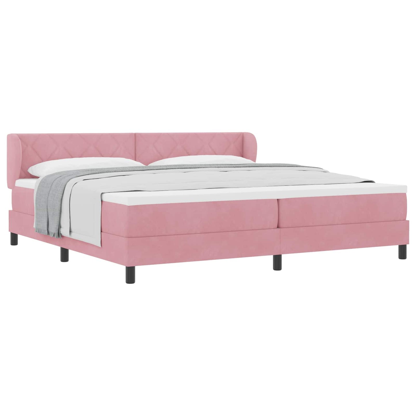 Boxspringbed met hoofdeinde Roze 200 x 200 cm Fluweel