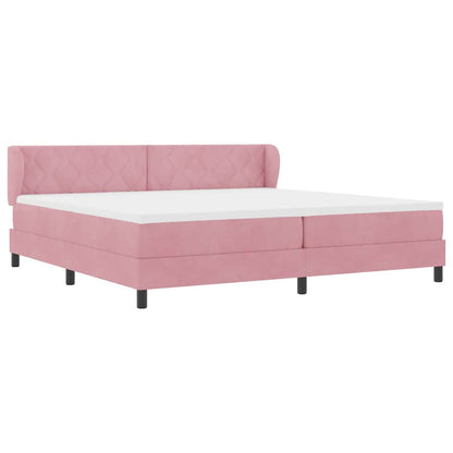 Boxspringbed met hoofdeinde Roze 200 x 200 cm Fluweel