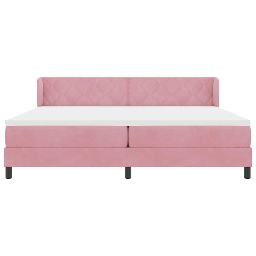 Boxspringbed met hoofdeinde Roze 200 x 200 cm Fluweel