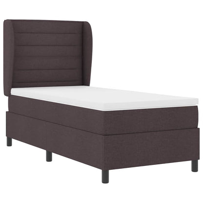 Boxspring bed met matras Donkerbruin 80 x 200 cm Stof