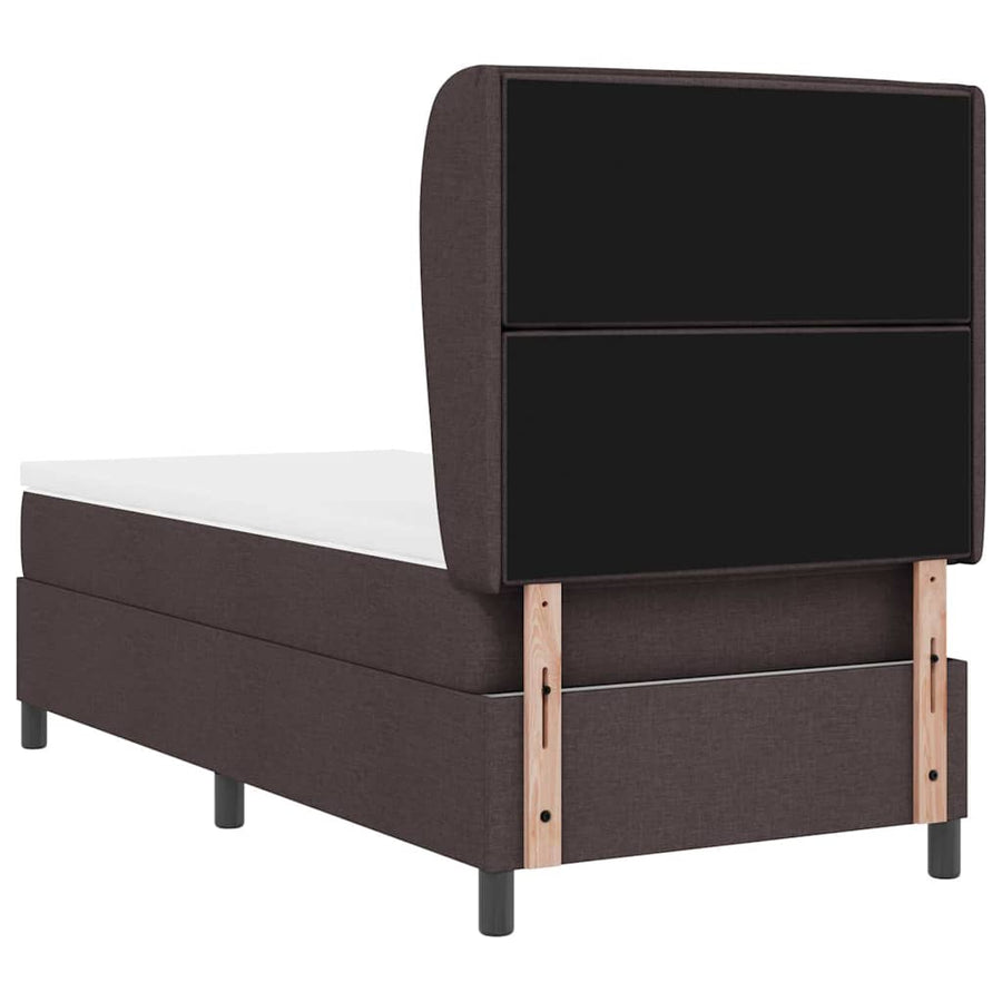Boxspring bed met matras Donkerbruin 80 x 200 cm Stof