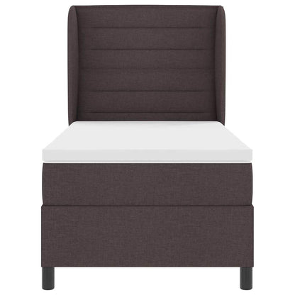 Boxspring bed met matras Donkerbruin 80 x 200 cm Stof