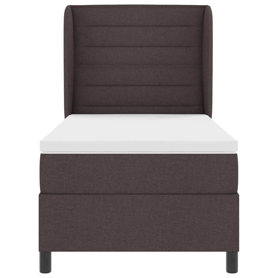 Boxspring bed met matras Donkerbruin 80 x 200 cm Stof