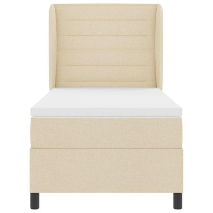 Boxspring bed met matras met hoofdeinde Crème 80 x 200 cm Stof