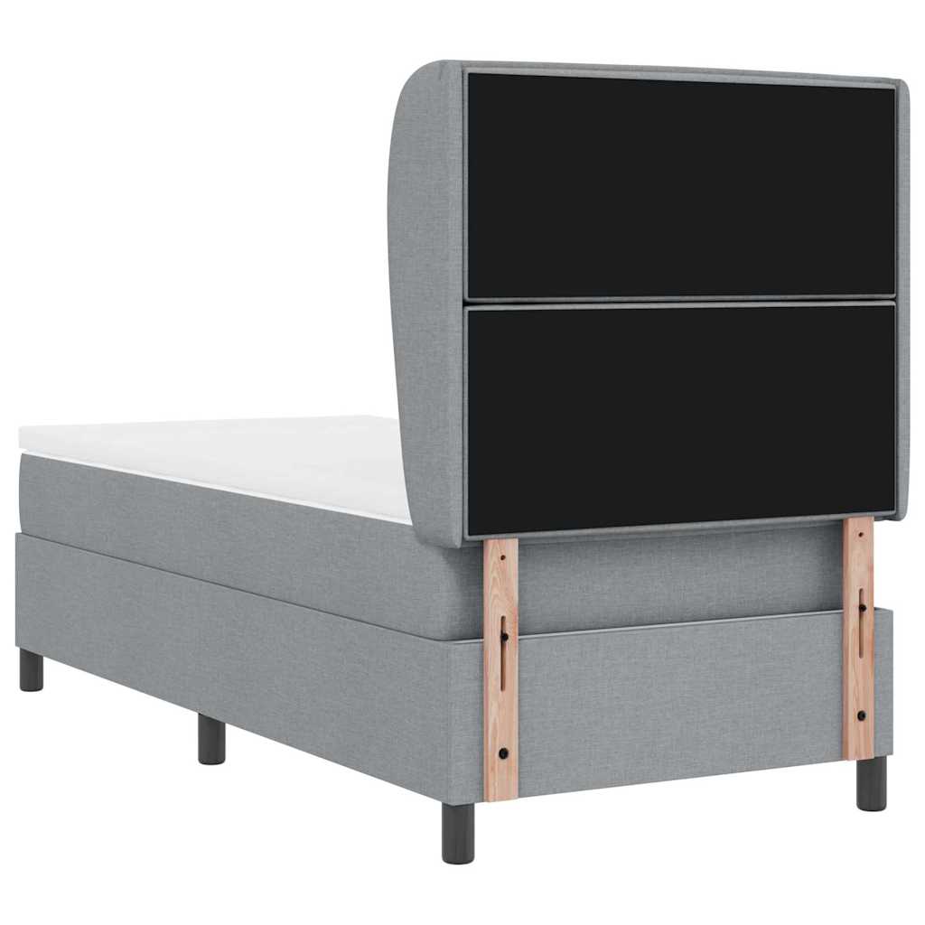 Boxspring bed met matras Lichtgrijs 90 x 190 cm Stof