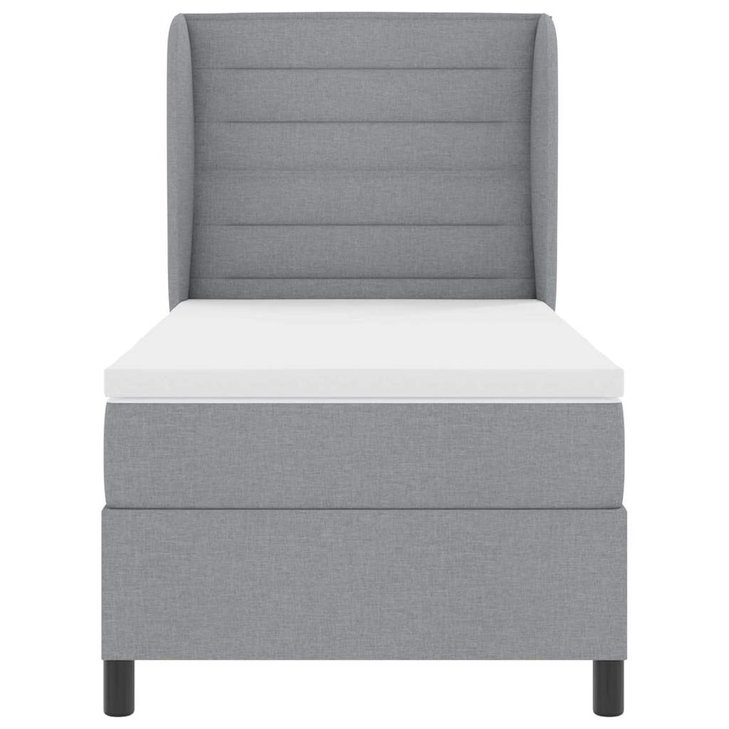 Boxspring bed met matras Lichtgrijs 90 x 190 cm Stof
