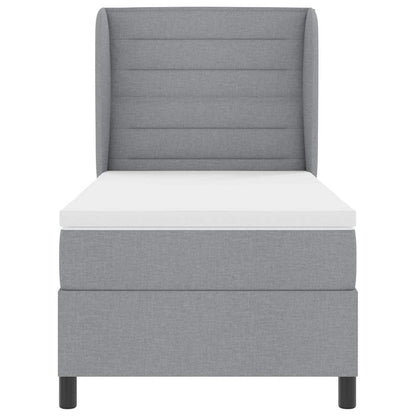 Boxspring bed met matras Lichtgrijs 90 x 190 cm Stof