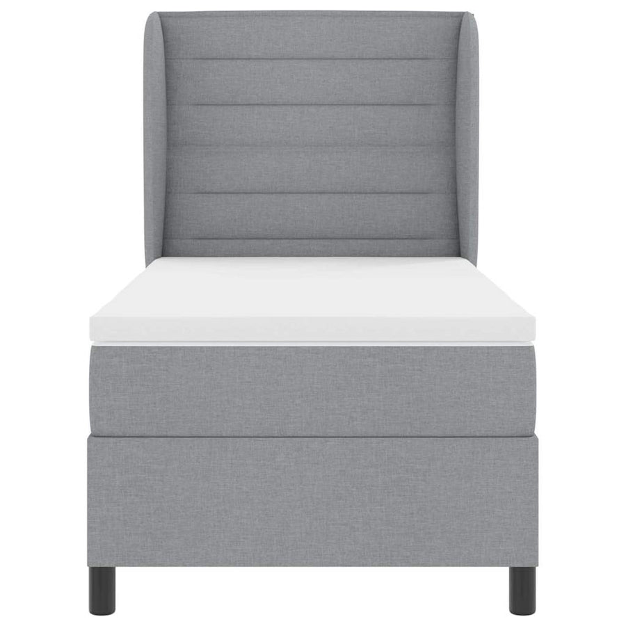 Boxspring bed met matras Lichtgrijs 90 x 190 cm Stof