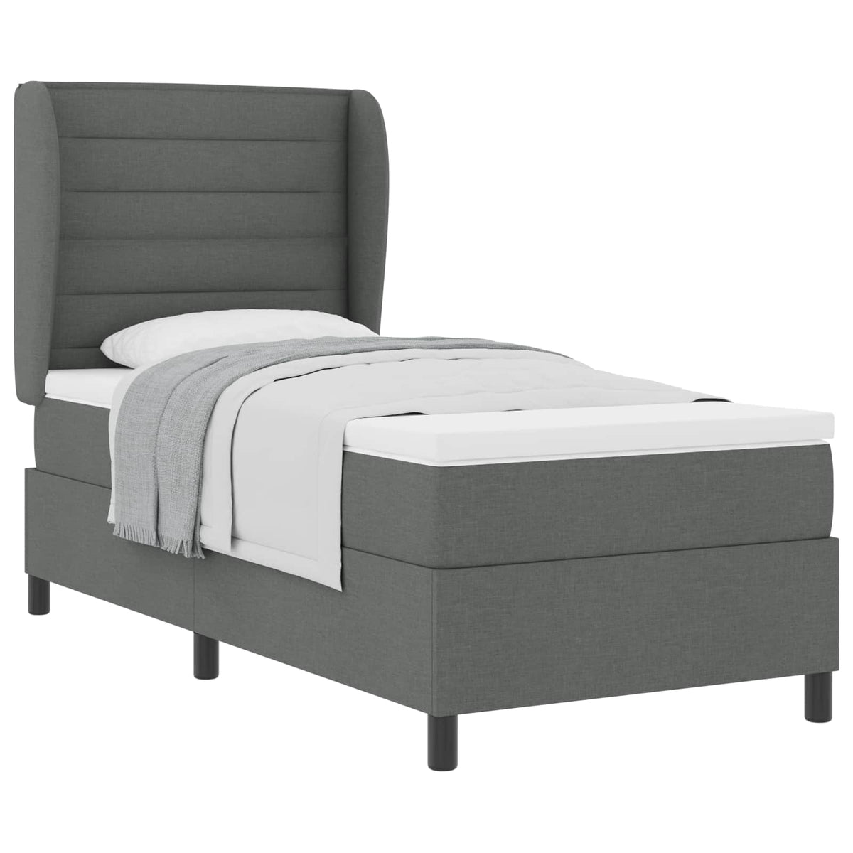Boxspring bed met matras Donkergrijs 90 x 190 cm Stof