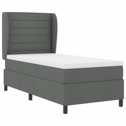Boxspring bed met matras Donkergrijs 90 x 190 cm Stof