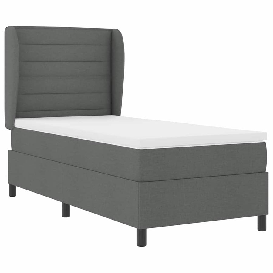 Boxspring bed met matras Donkergrijs 90 x 190 cm Stof
