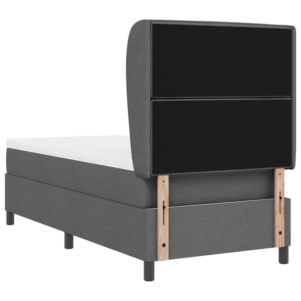 Boxspring bed met matras Donkergrijs 90 x 190 cm Stof