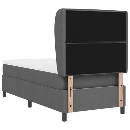 Boxspring bed met matras Donkergrijs 90 x 190 cm Stof