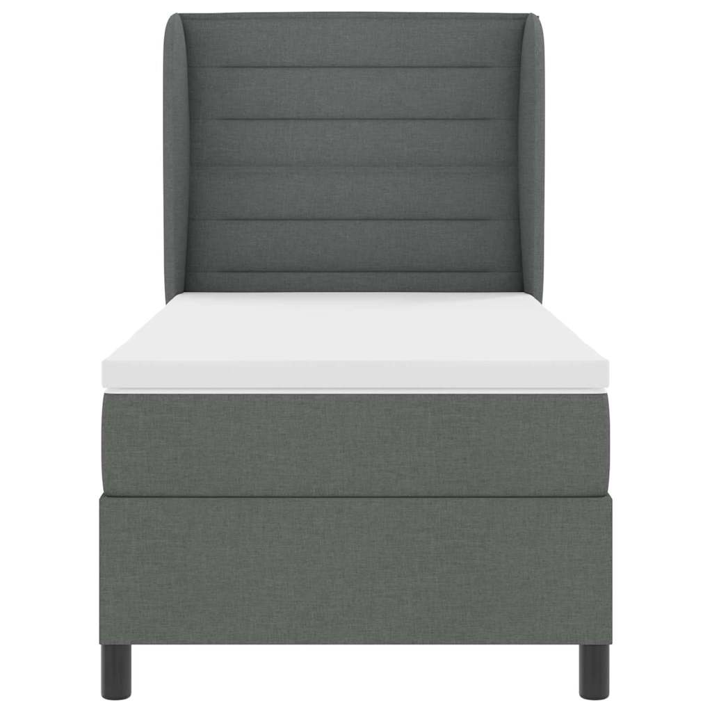 Boxspring bed met matras Donkergrijs 90 x 190 cm Stof