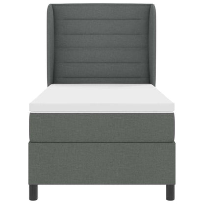 Boxspring bed met matras Donkergrijs 90 x 190 cm Stof
