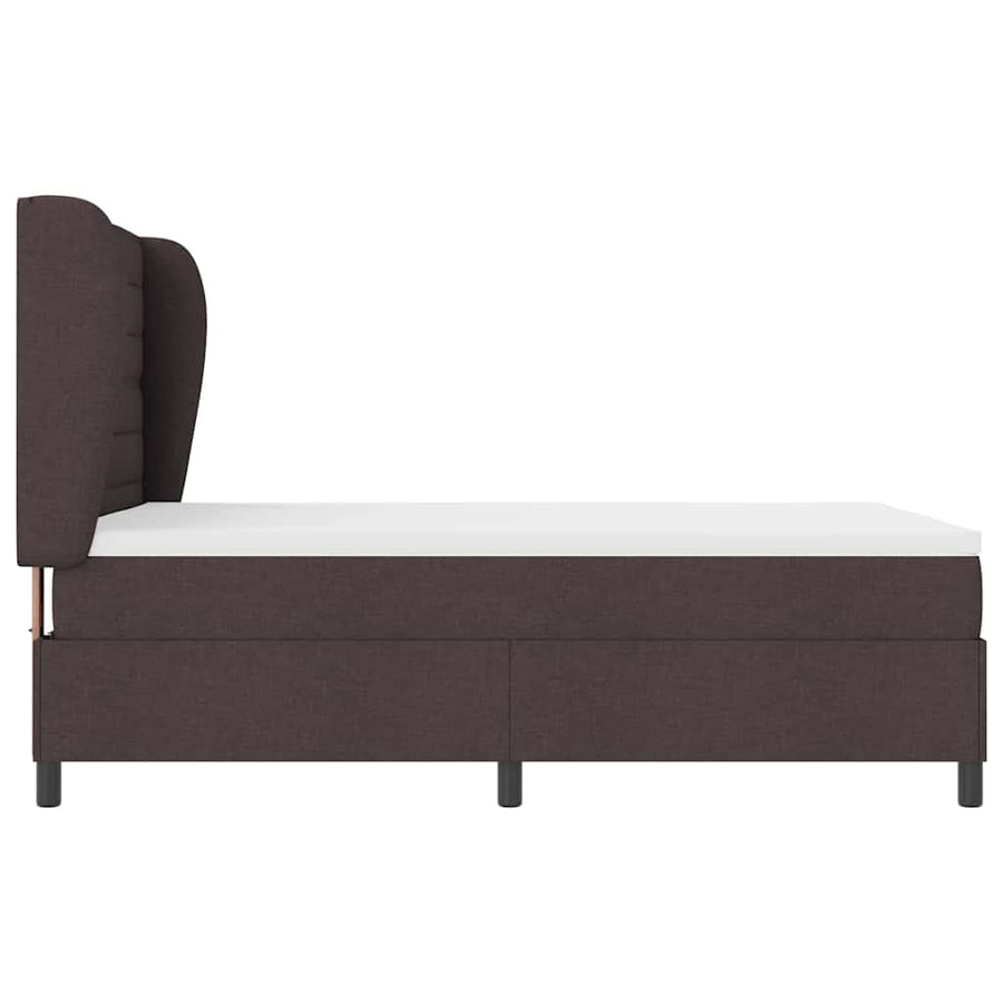 Boxspring bed met matras Donkerbruin 140 x 190 cm Stof