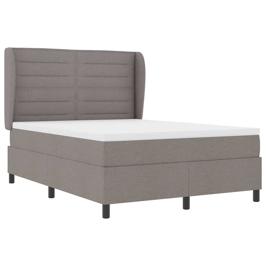 Boxspring bed met matras met hoofdeinde Taupe 140 x 190 cm Stof
