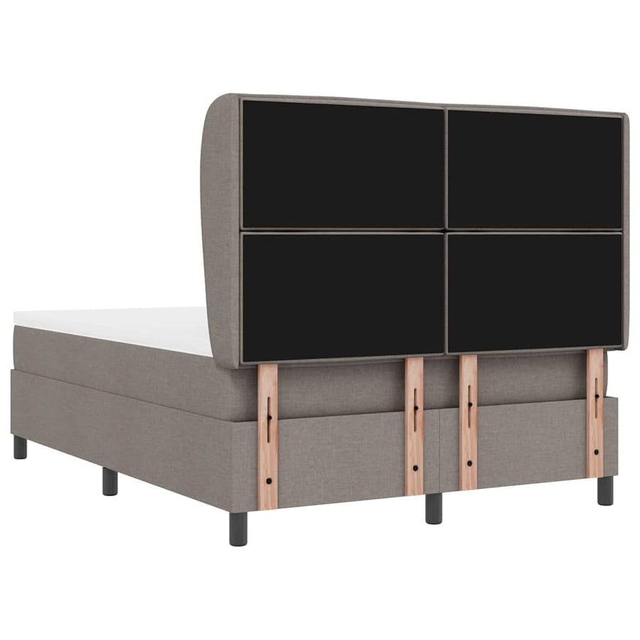 Boxspring bed met matras met hoofdeinde Taupe 140 x 190 cm Stof