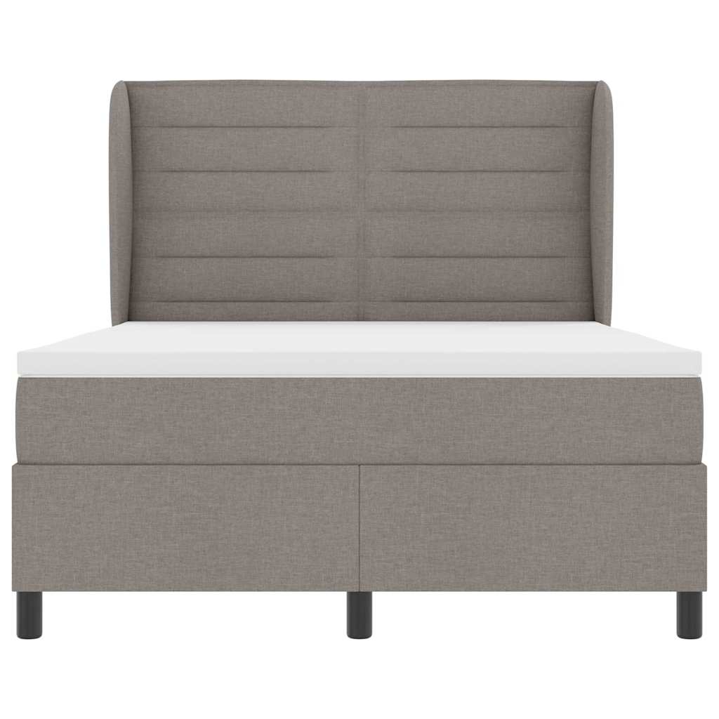 Boxspring bed met matras met hoofdeinde Taupe 140 x 190 cm Stof
