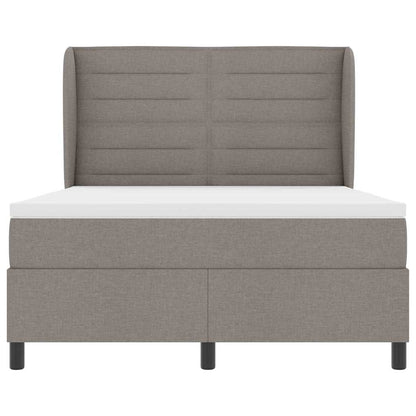 Boxspring bed met matras met hoofdeinde Taupe 140 x 190 cm Stof
