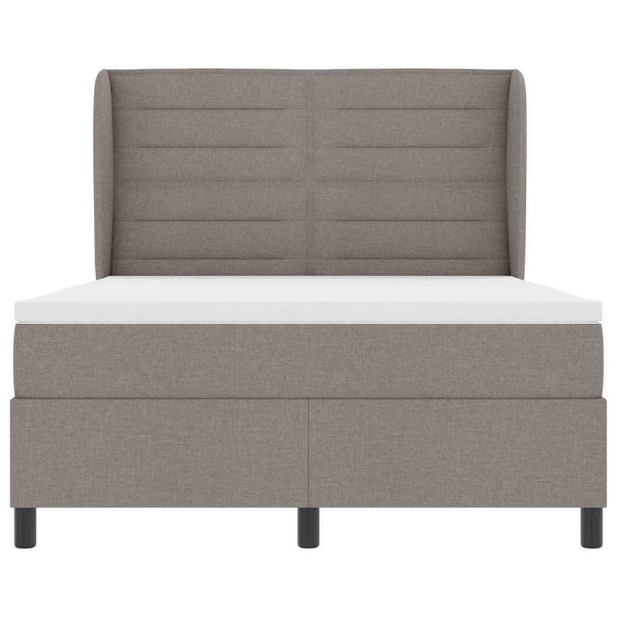 Boxspring bed met matras met hoofdeinde Taupe 140 x 190 cm Stof