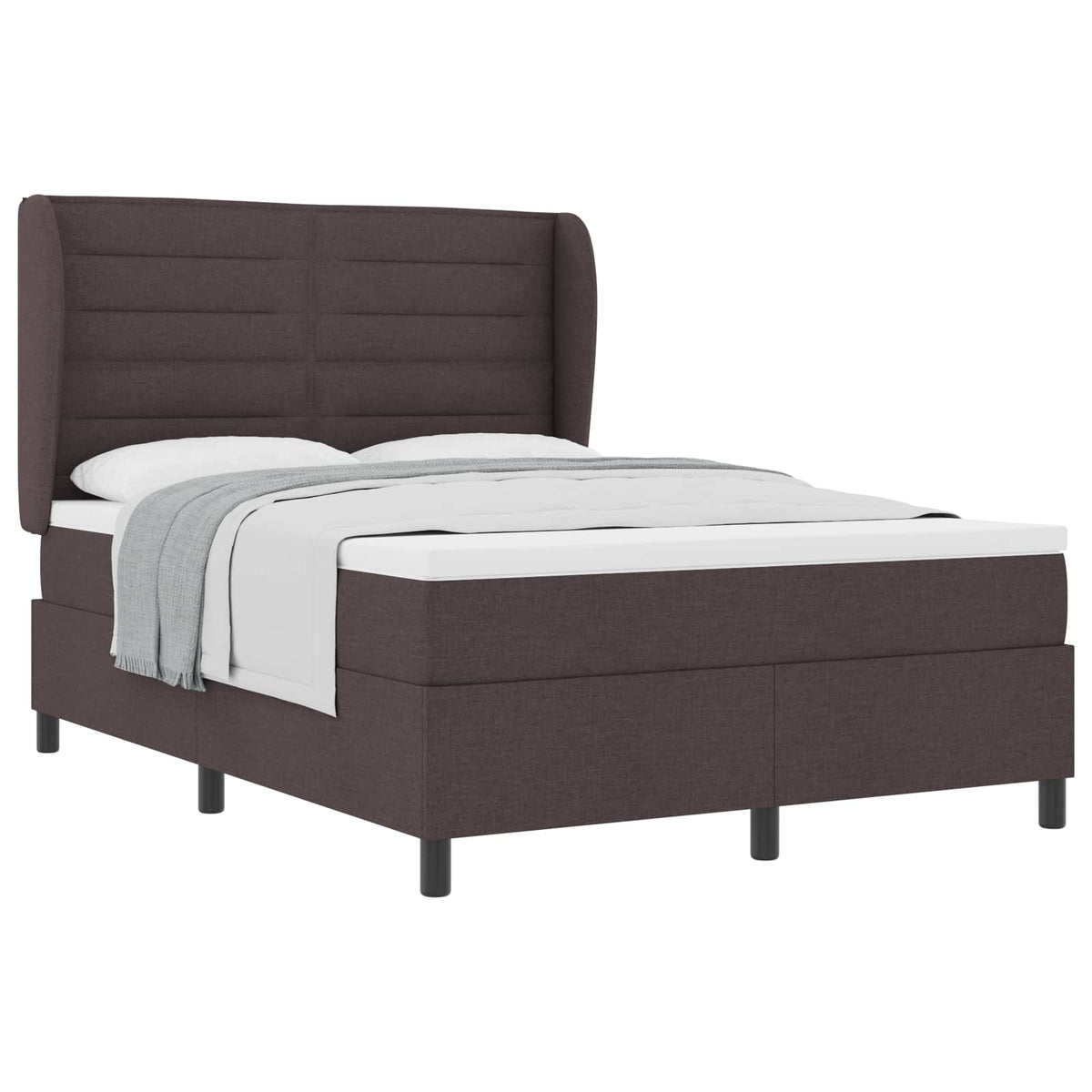 Boxspring bed met matras Donkerbruin 140 x 200 cm Stof