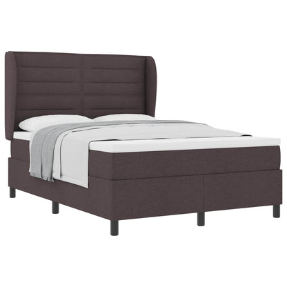 Boxspring bed met matras Donkerbruin 140 x 200 cm Stof