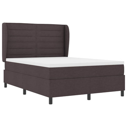 Boxspring bed met matras Donkerbruin 140 x 200 cm Stof