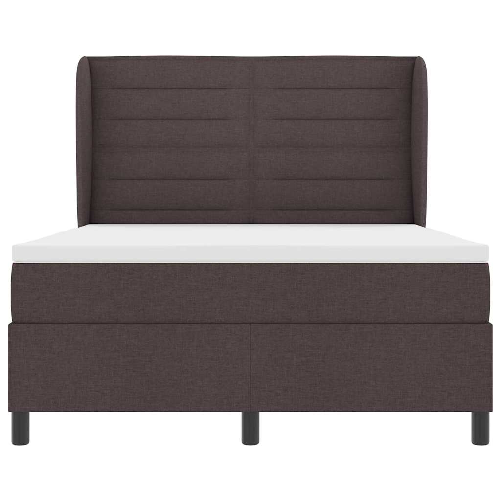 Boxspring bed met matras Donkerbruin 140 x 200 cm Stof