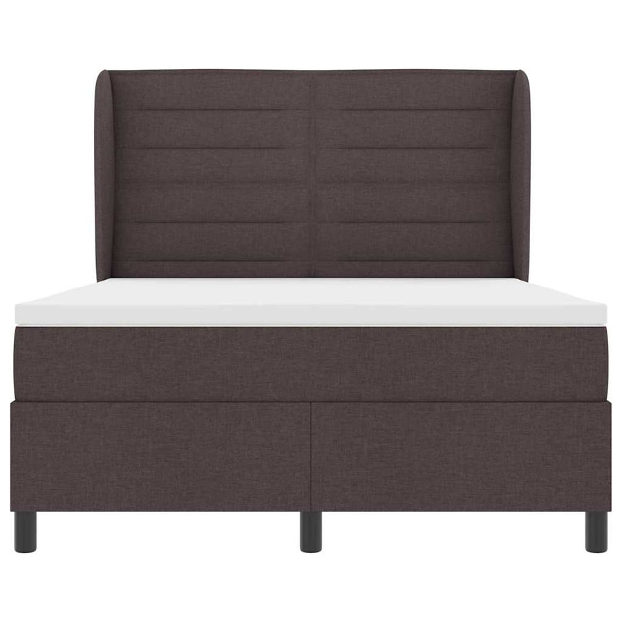 Boxspring bed met matras Donkerbruin 140 x 200 cm Stof
