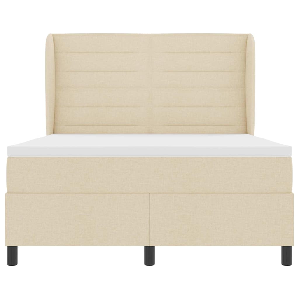 Boxspring bed met matras met hoofdeinde Crème 160 x 200 cm Stof