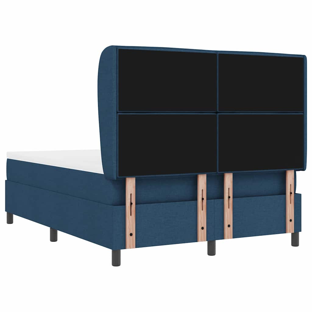 Boxspring bed met matras met hoofdeinde Blauw 160 x 200 cm Stof
