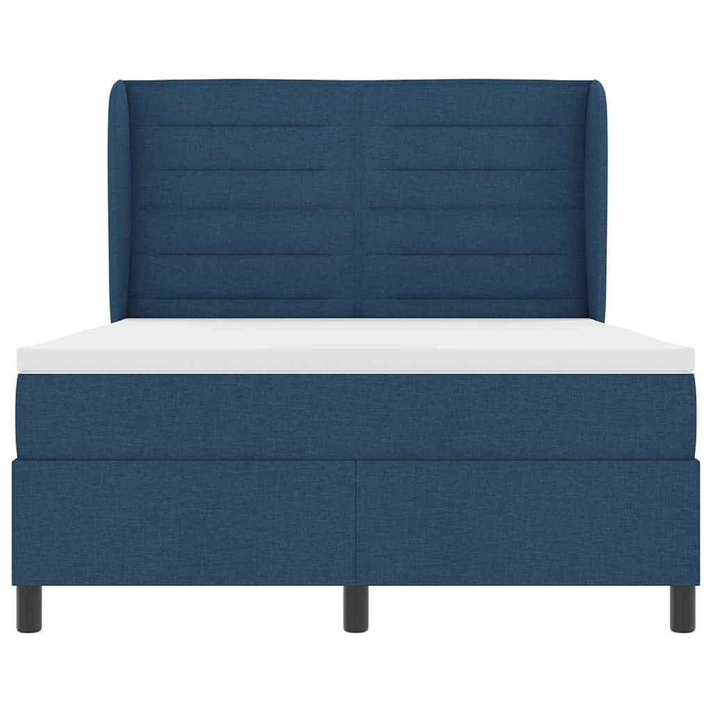 Boxspring bed met matras met hoofdeinde Blauw 160 x 200 cm Stof