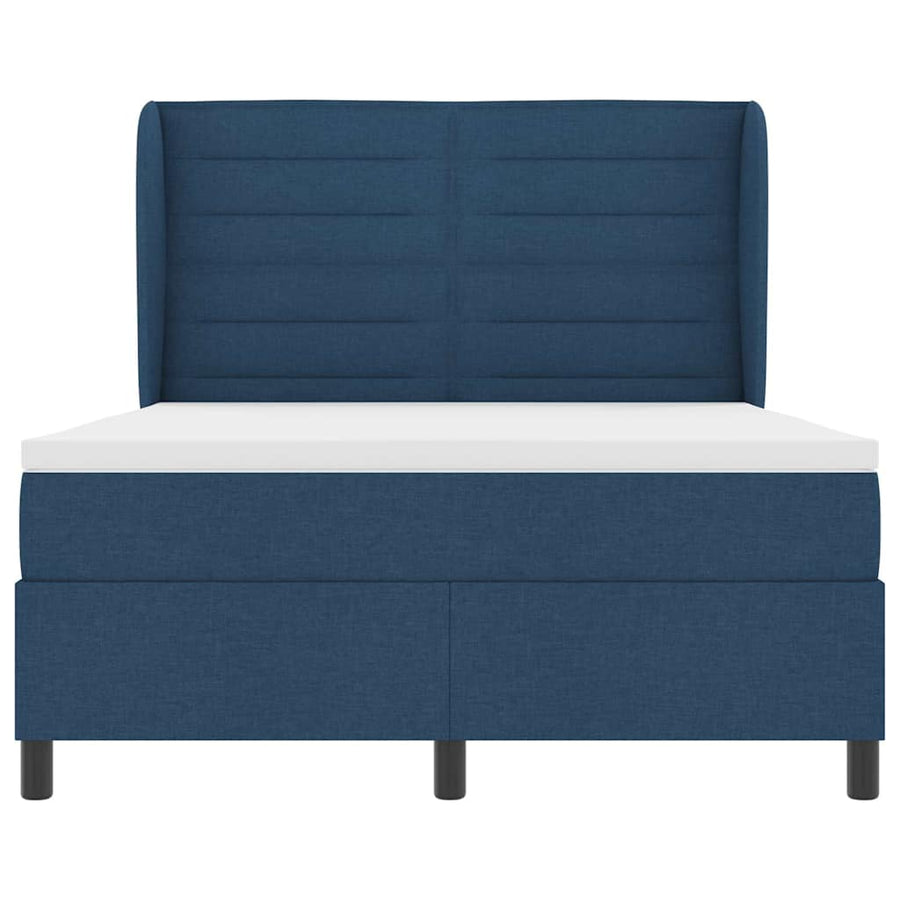 Boxspring bed met matras met hoofdeinde Blauw 160 x 200 cm Stof