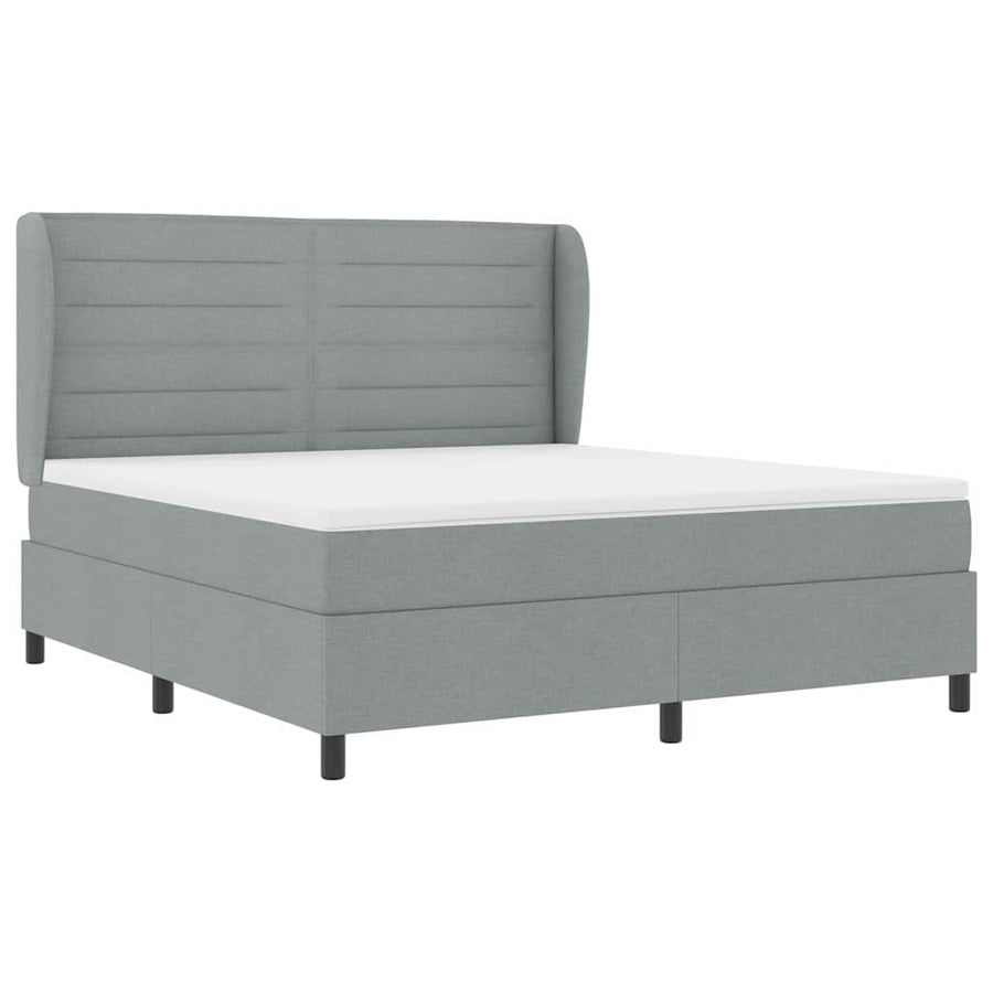 Boxspring bed met matras Lichtgrijs 180 x 200 cm Stof