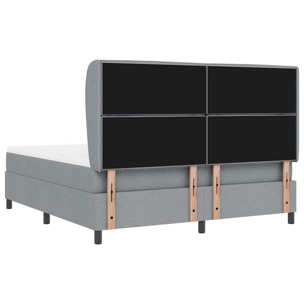 Boxspring bed met matras Lichtgrijs 180 x 200 cm Stof