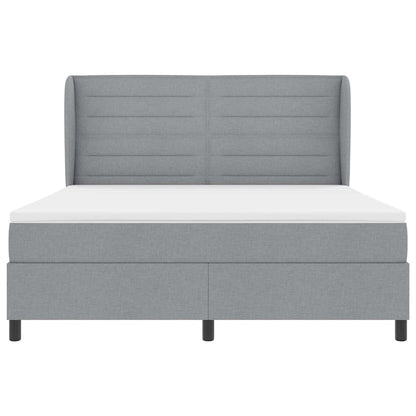 Boxspring bed met matras Lichtgrijs 180 x 200 cm Stof