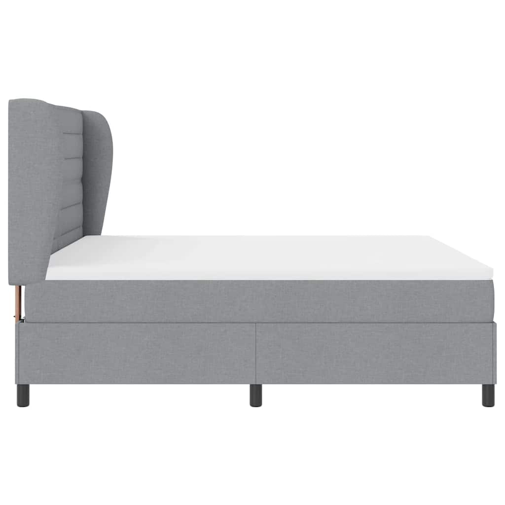Boxspring bed met matras Lichtgrijs 180 x 200 cm Stof