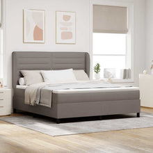 Boxspring bed met matras met hoofdeinde Taupe 180 x 200 cm Stof